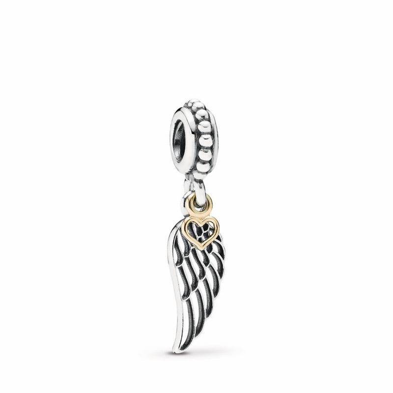 Pandora Love & Guidance Dangle Angel Wing Charm - Two Tone - Canada | HY5837WM